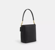 Coach bucket City Small en lona de firma Negra