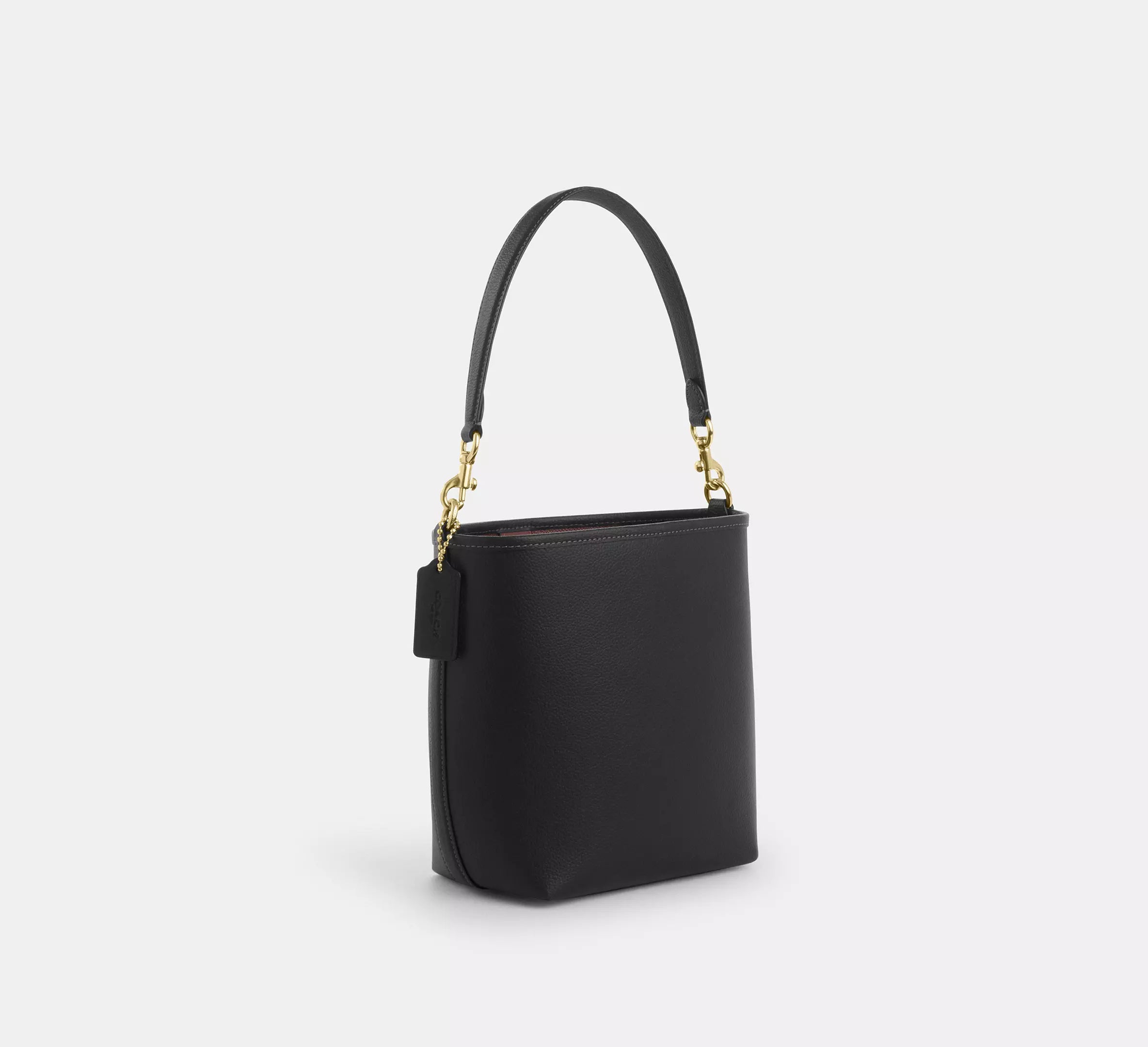 Coach bucket City Small en lona de firma Negra