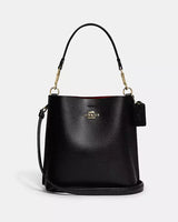 Coach Bucket Mollie Negra Interior Rojo
