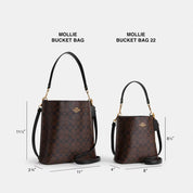 Coach Bucket Mollie Signature Chalk Interior Rojo
