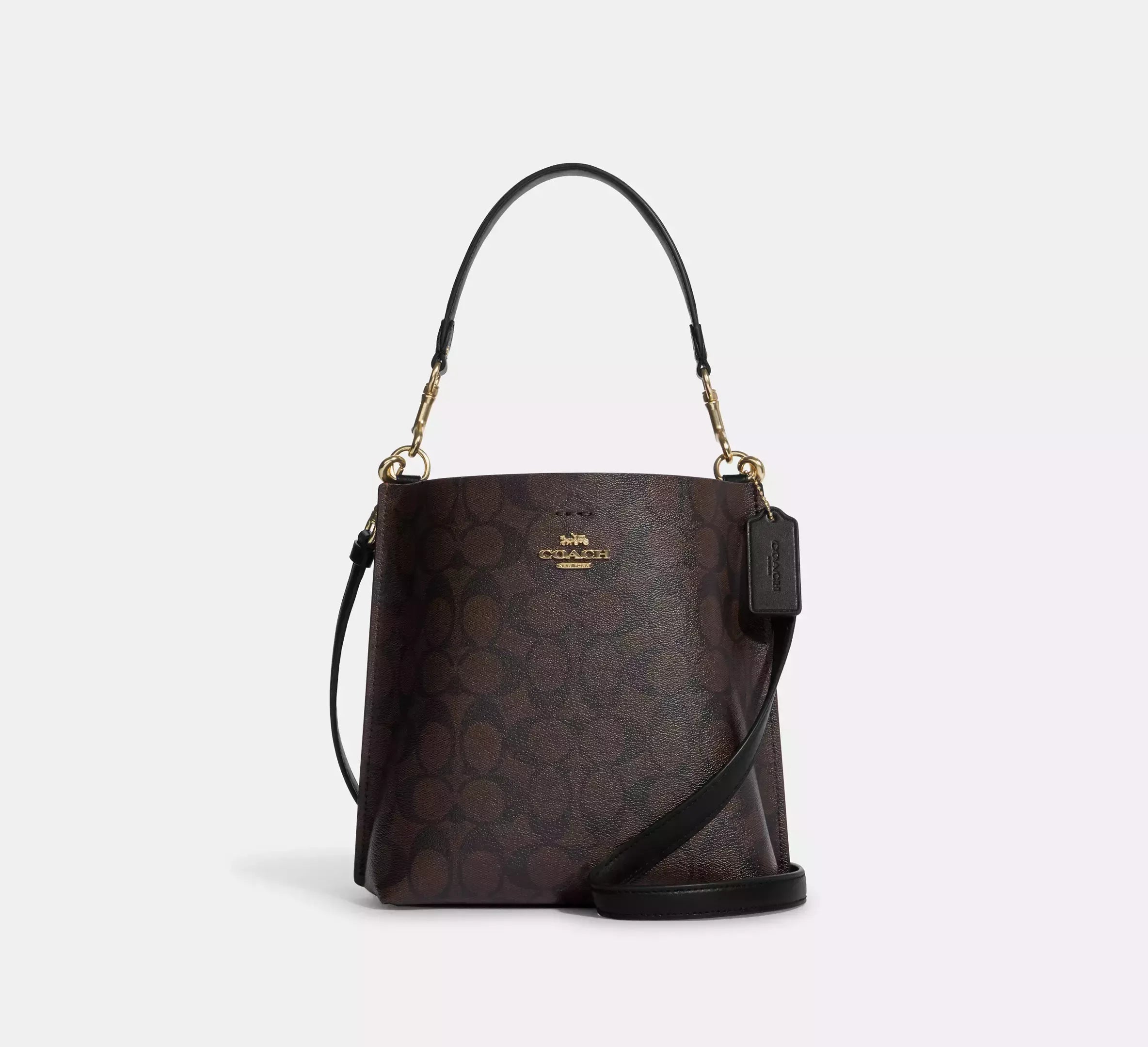 Coach Bucket Mollie Signature Marrón