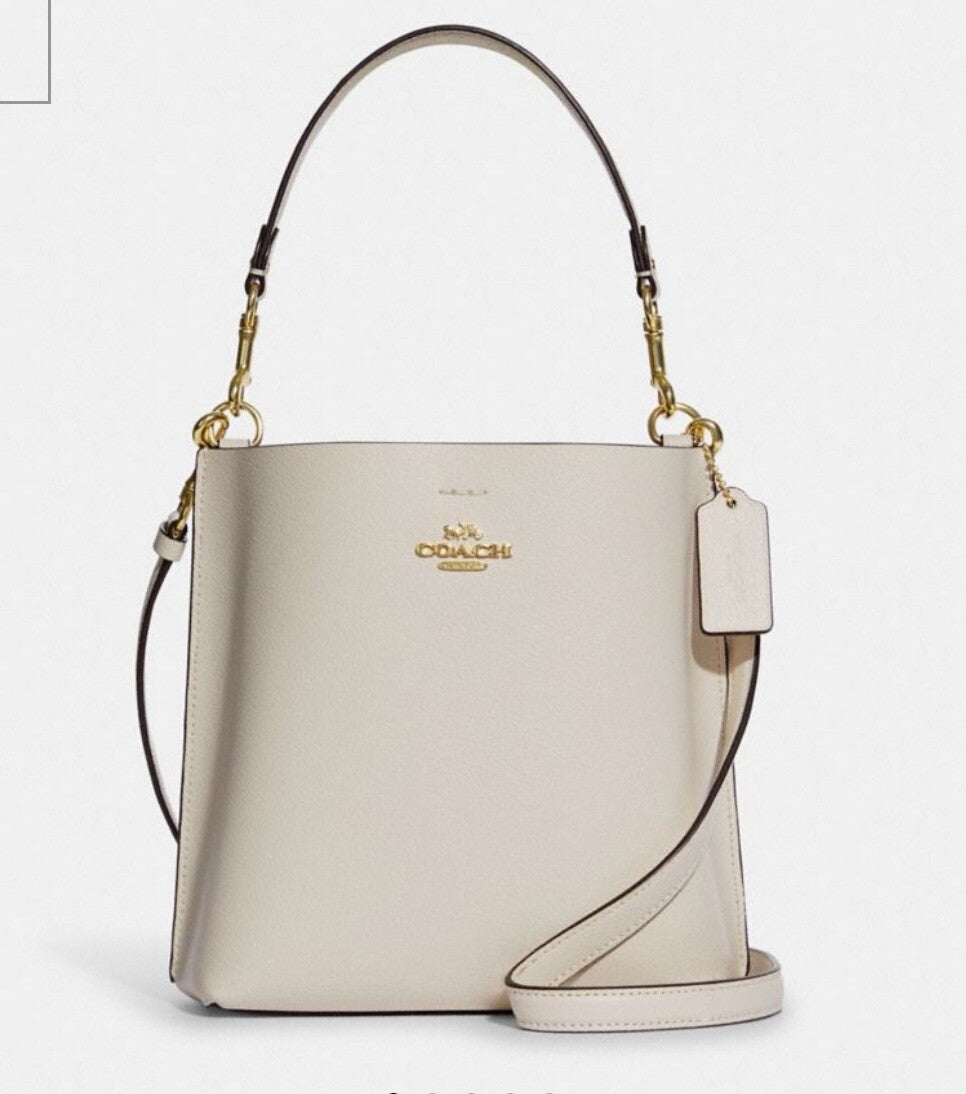 Coach Bucket Mollie Chalk Cuero Liso
