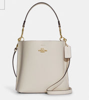 Coach Bucket Mollie Chalk Cuero Liso