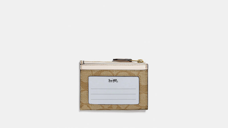 Coach Mini Skinny Wallet – Signature Canvas Khaki/Chalk