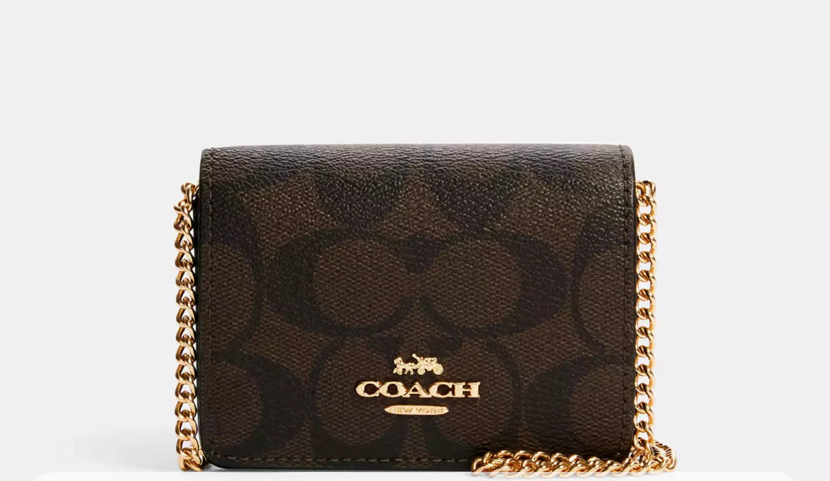 Coach Mini Skinny wallet Signature Canvas