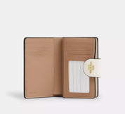 Coach Mila Small Flap Wallet Signature Canvas Khaki/Chalk