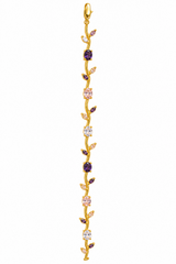 Pulsera Tulipan Dorada Morada, Rosada y Blanca