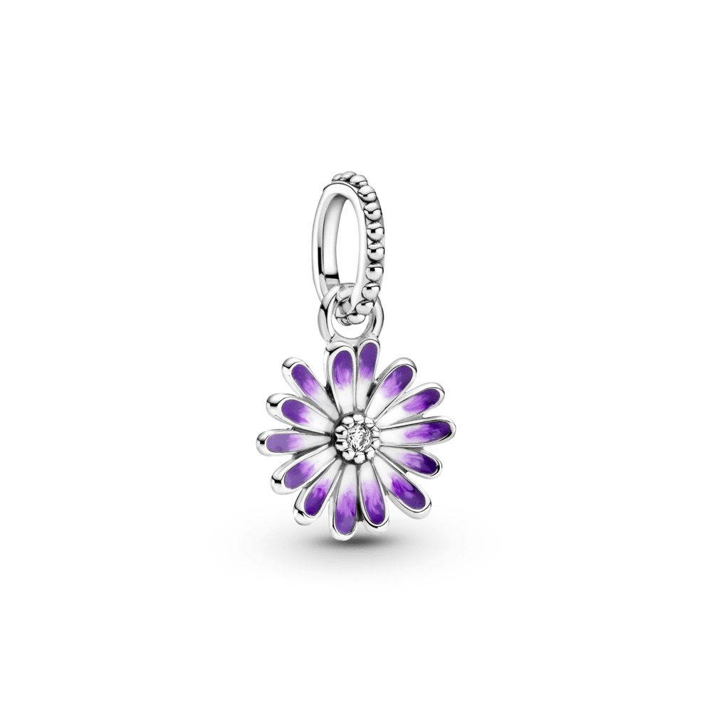 Charm Colgante Flor Margarita Morada