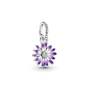 Charm Colgante Flor Margarita Morada