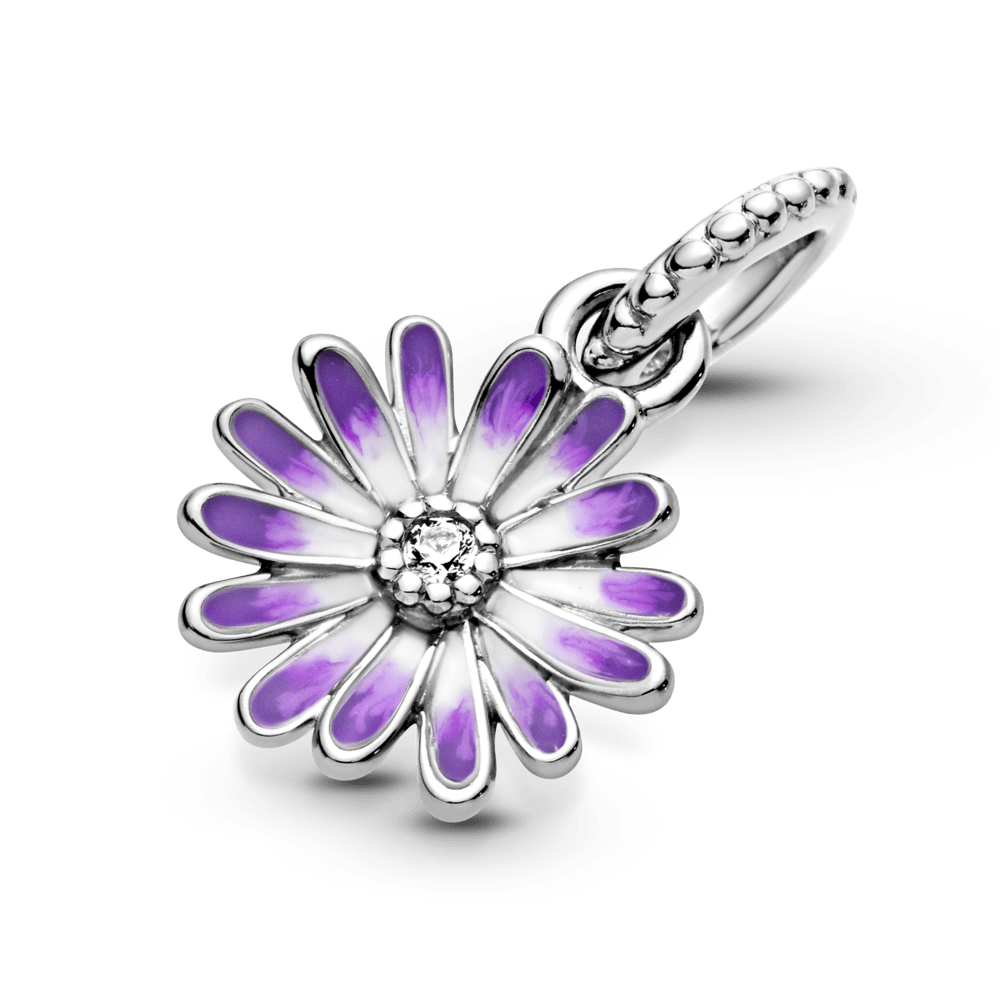 Charm Colgante Flor Margarita Morada