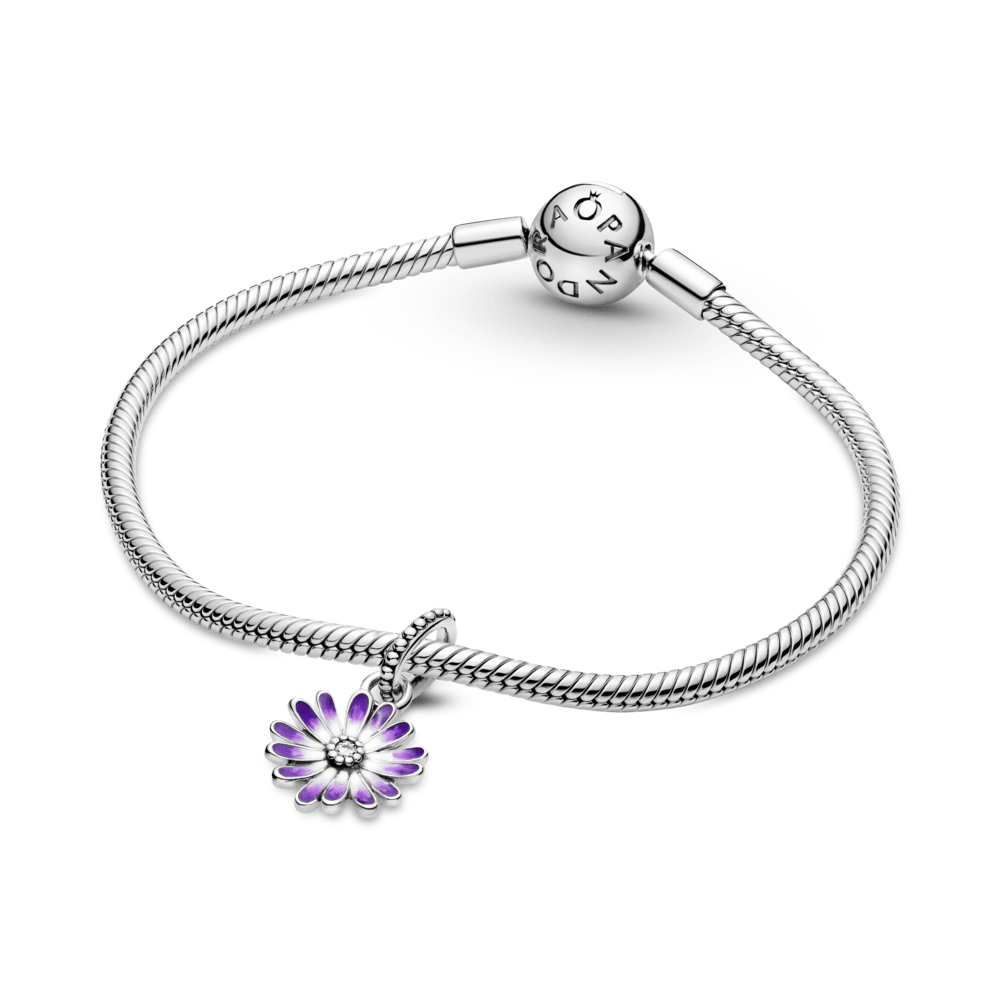 Charm Colgante Flor Margarita Morada