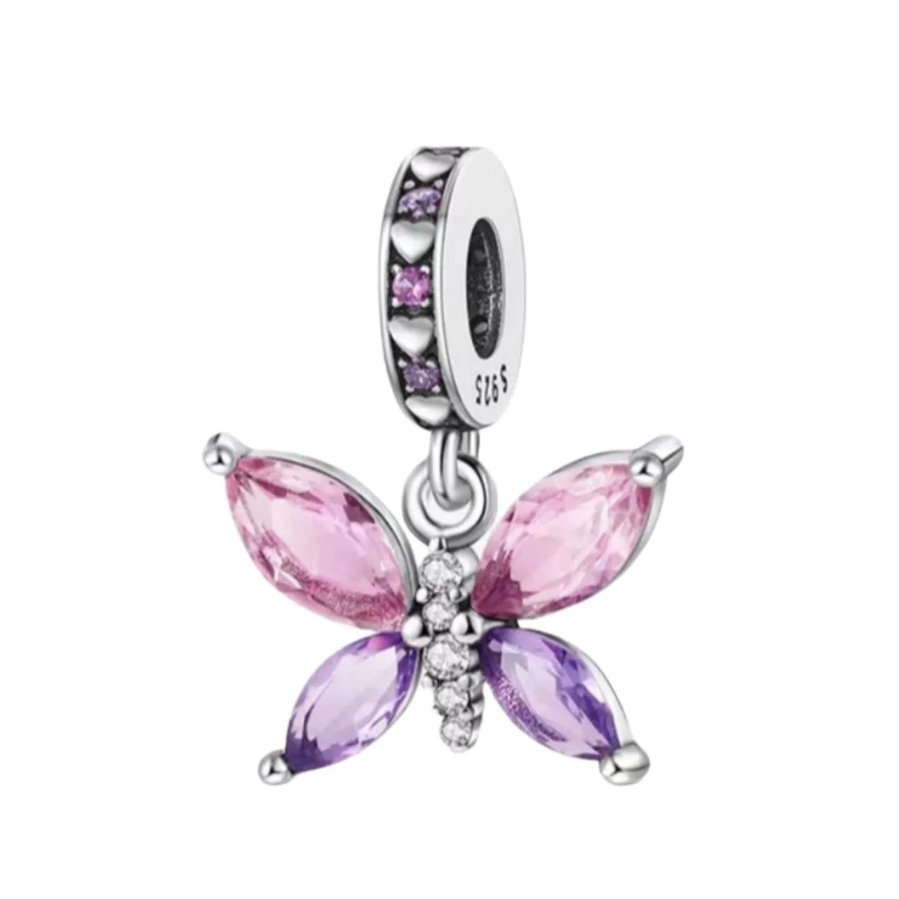 Charm Colgante Mariposa Rosa y Lila