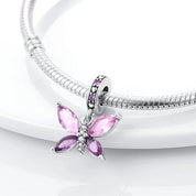 Charm Colgante Mariposa Rosa y Lila