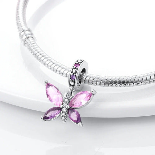 Charm Colgante Mariposa Rosa y Lila