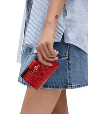 Coach Medium Corner Zip Wallet Roja
