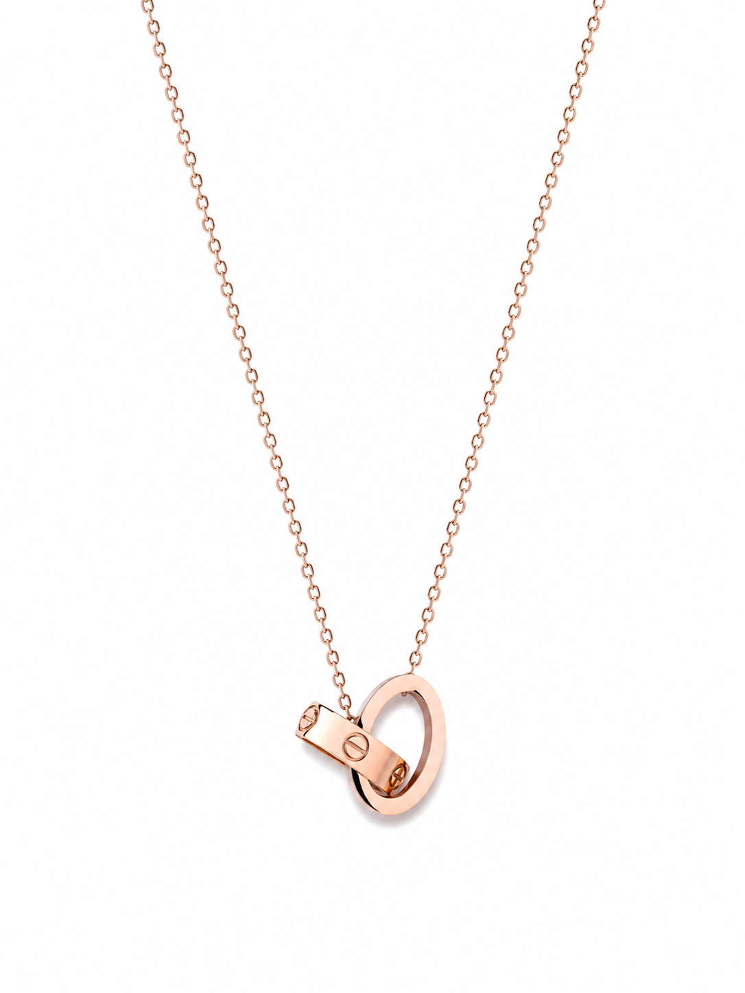 Collar Rose Gold Cartier Aros Entrelazados