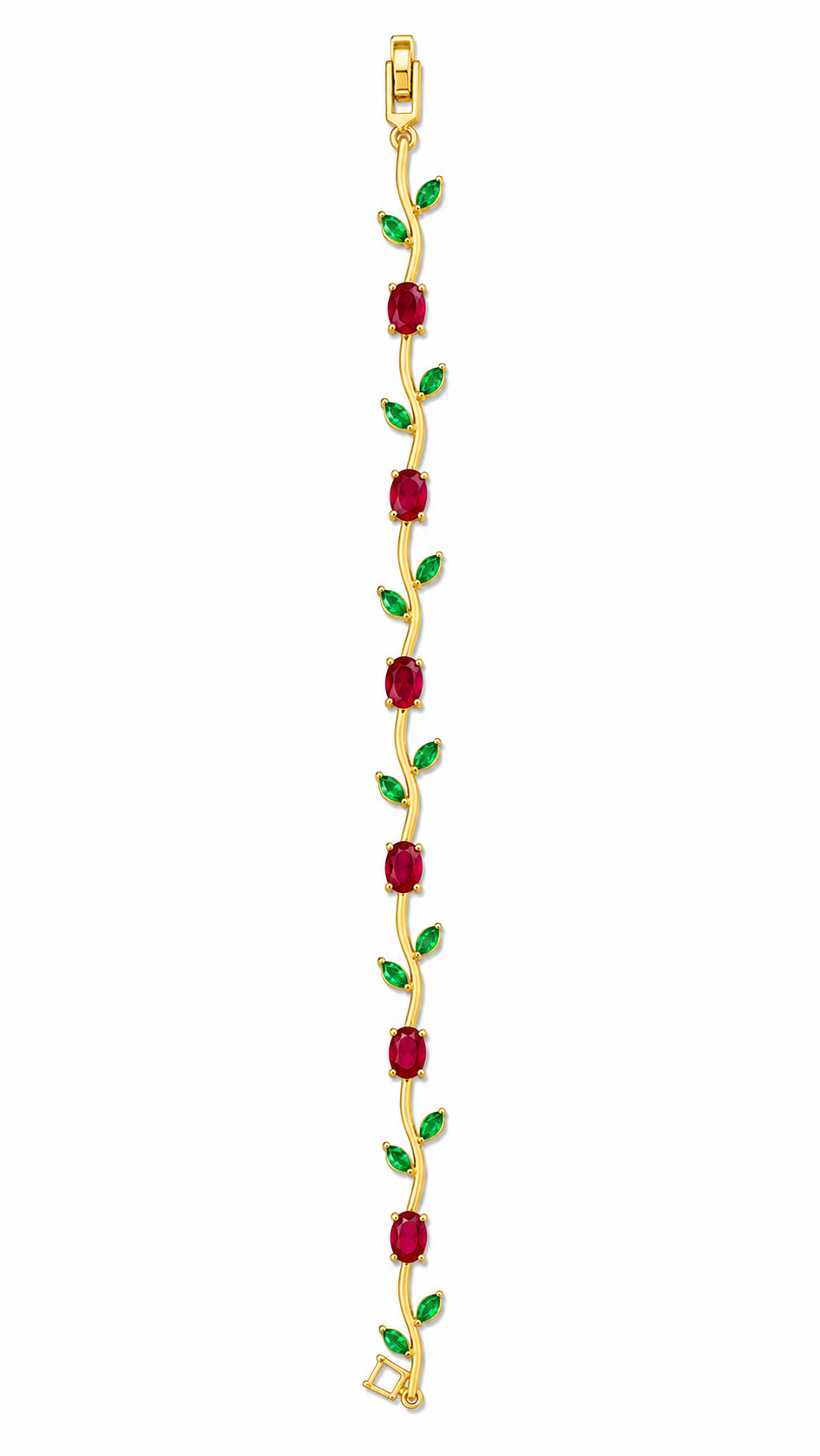 Pulsera Tulipan Dorada Roja y Verde