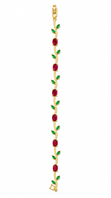 Pulsera Tulipan Dorada Roja y Verde