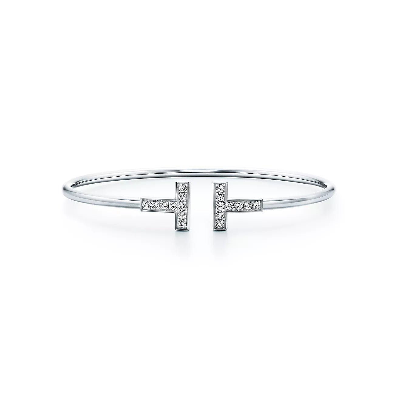 Pulsera Tiffany T Wire Plateada Con Zirconias