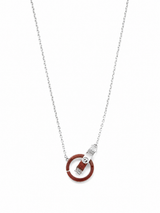Collar Plateado Cartier Aros Entrelazados