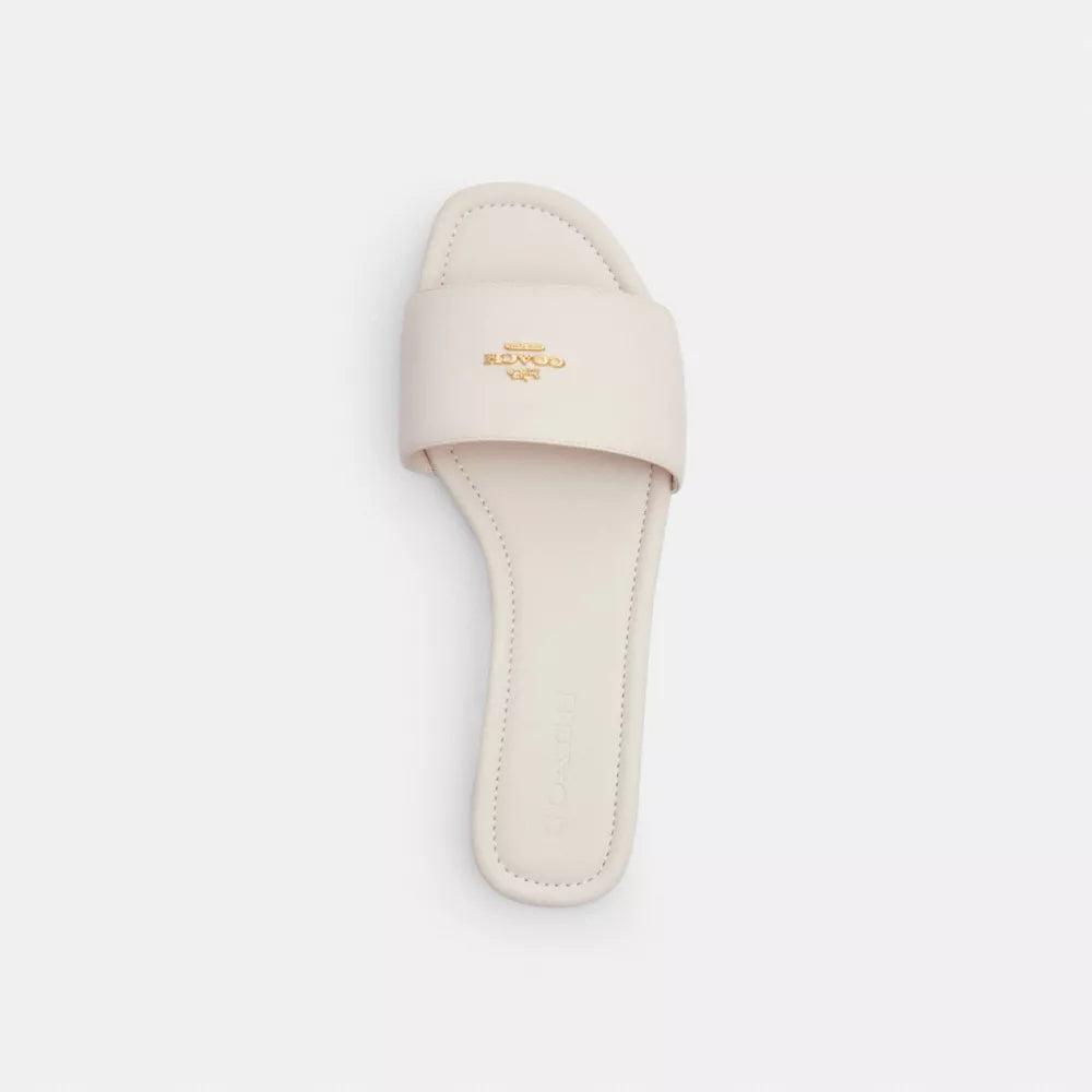 Sandalias Coach Blancas con Logo Dorado