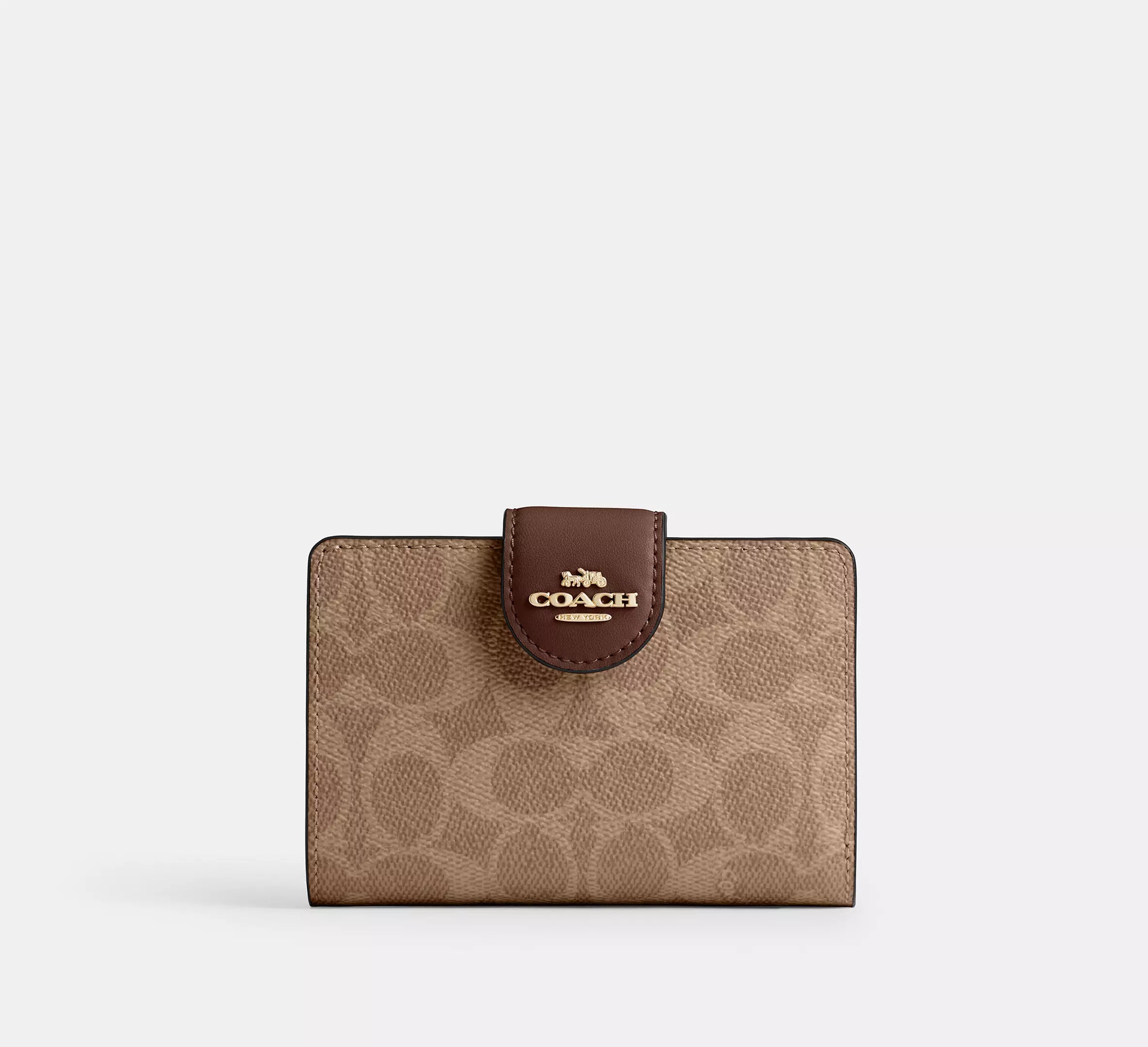 Coach Medium Corner Zip Wallet In Signature Canvas