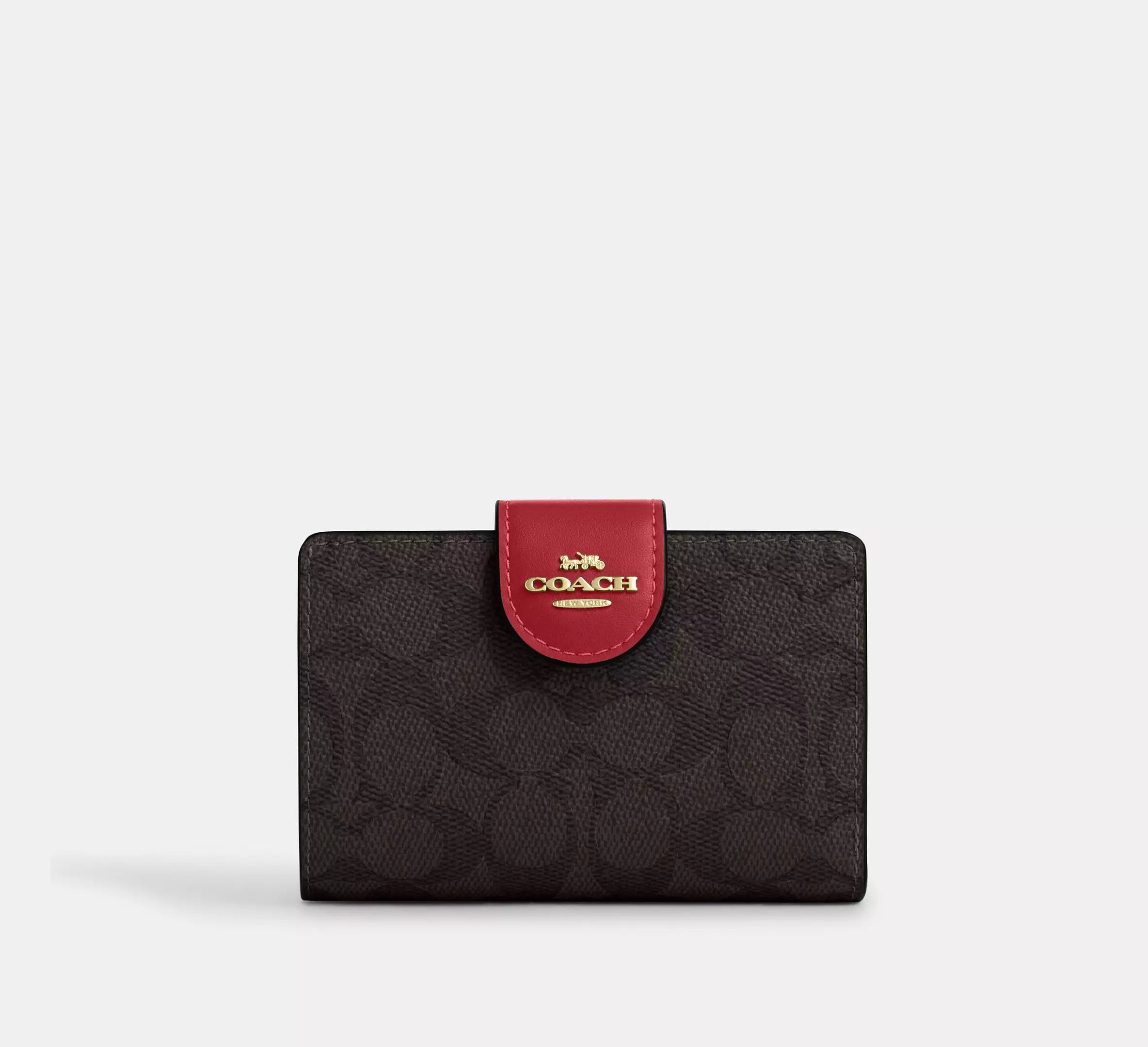 Coach Wallet In Signature Canvas interior rojo