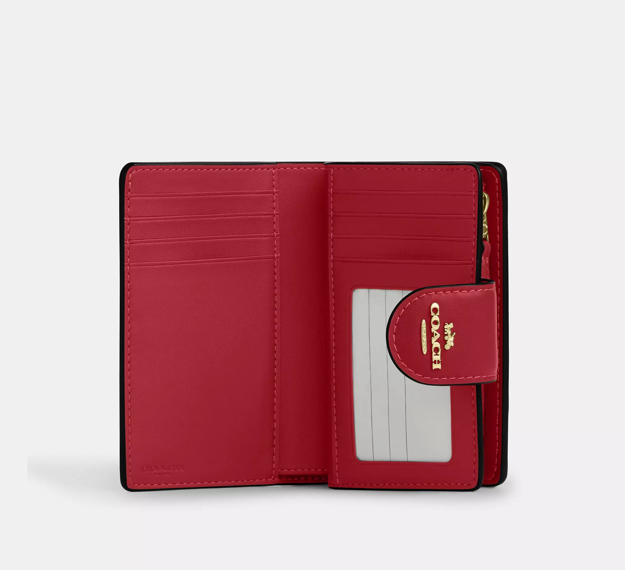 Coach Wallet In Signature Canvas interior rojo