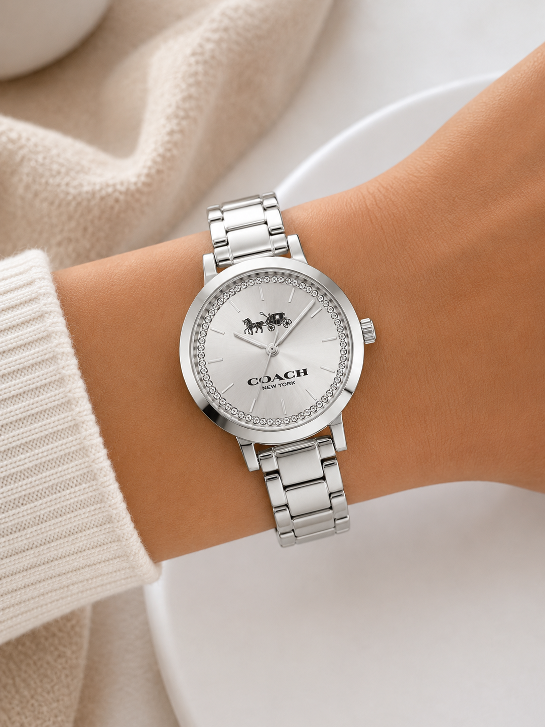 Reloj Coach Plateado Completo