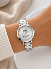 Reloj Coach Plateado Completo