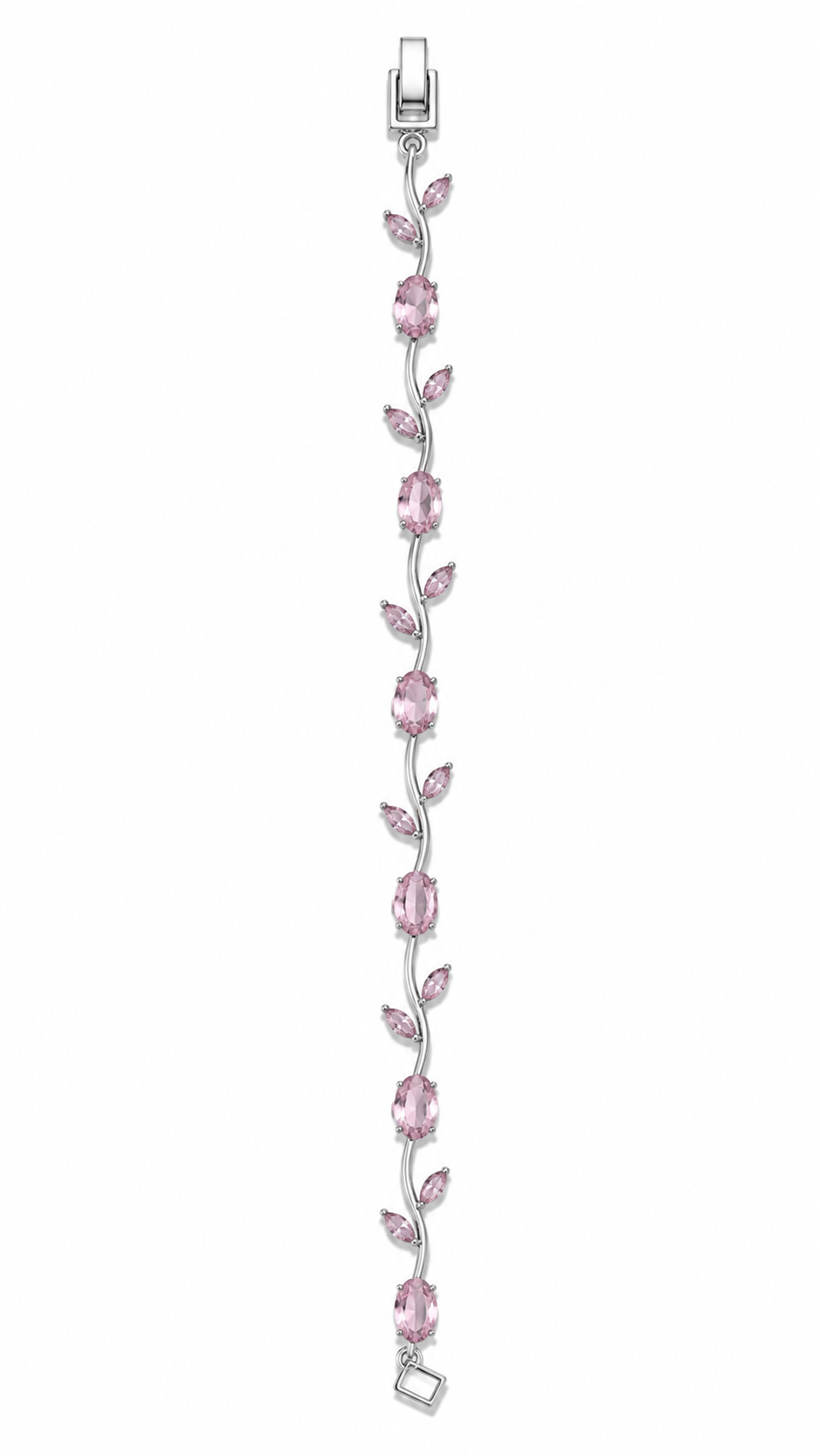 Pulsera Tulipan Plateada Rosada