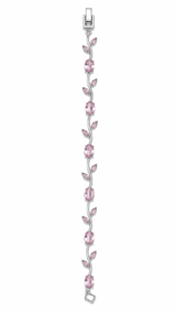 Pulsera Tulipan Plateada Rosada