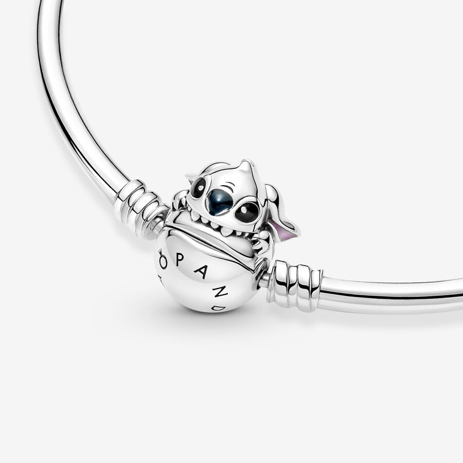 Pulsera Rígida Pandora Moments Cierre Mordisco Stitch de Disney