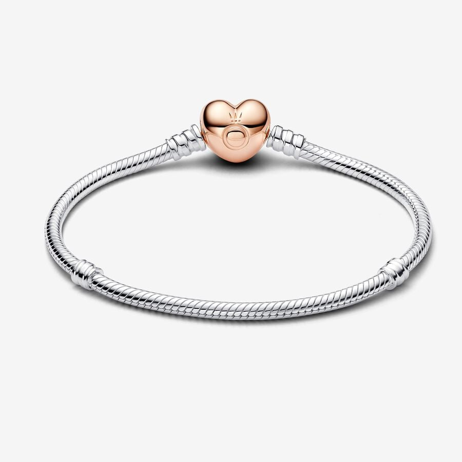 Pulsera Pandora Moments con cierre de Corazón Rose Gold