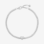 Pulsera tenis Corazón Brillante blanco