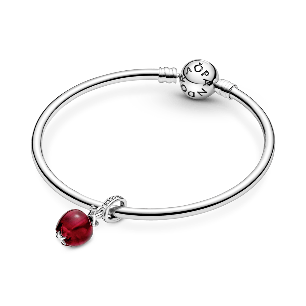 Charm Colgante Manzana Roja De Cristal De Murano