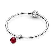 Charm Colgante Manzana Roja De Cristal De Murano