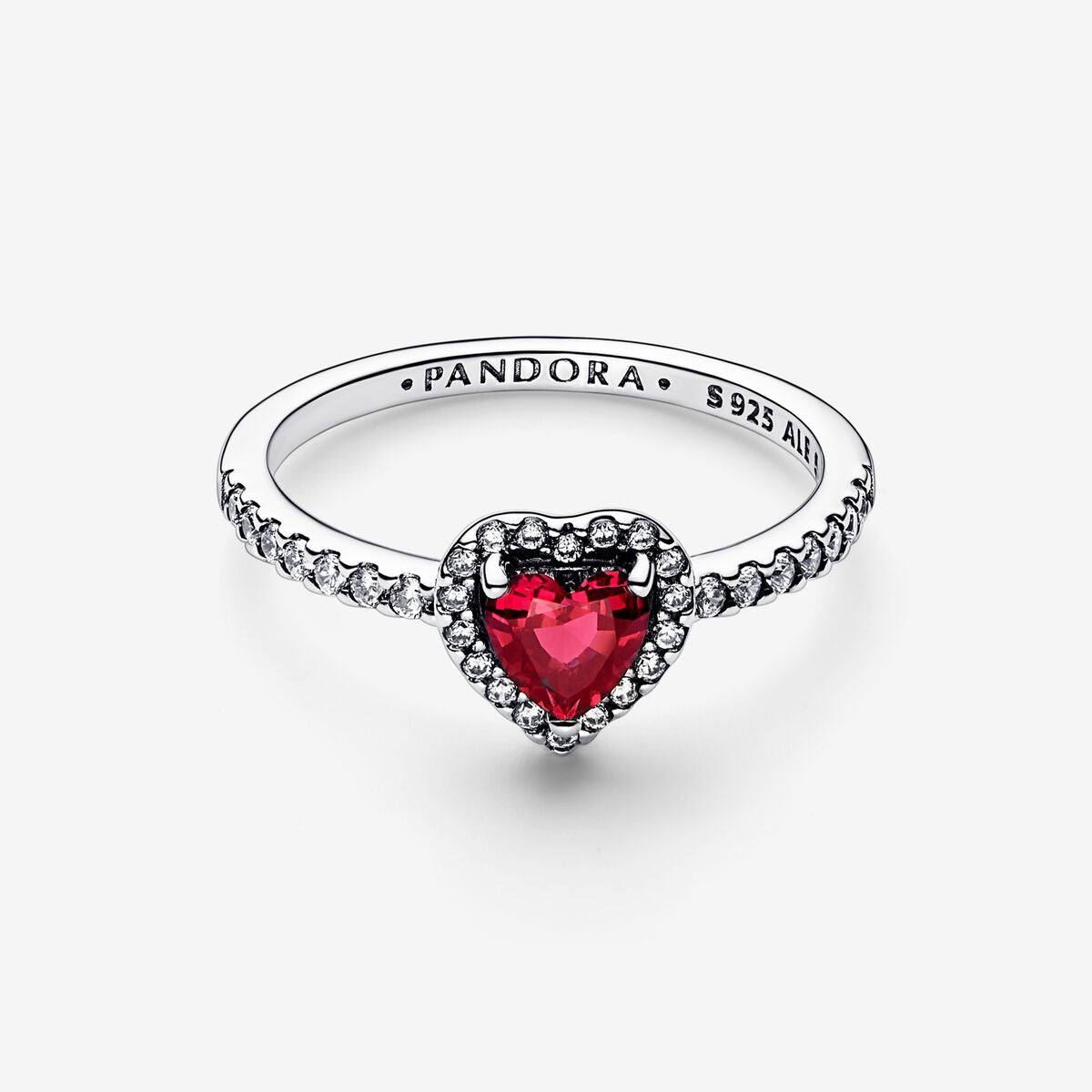 Anillo Corazón Nivelado Rojo Brillante