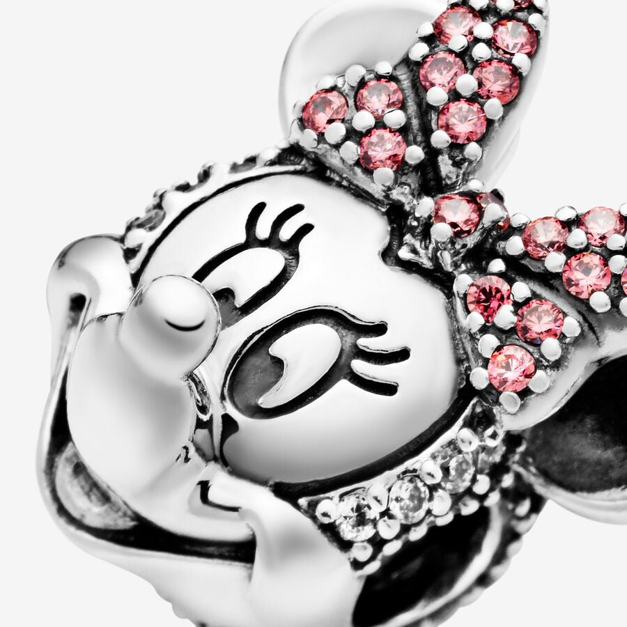 Charm de Clip Pavé Rosa de Minnie Mouse de Disney