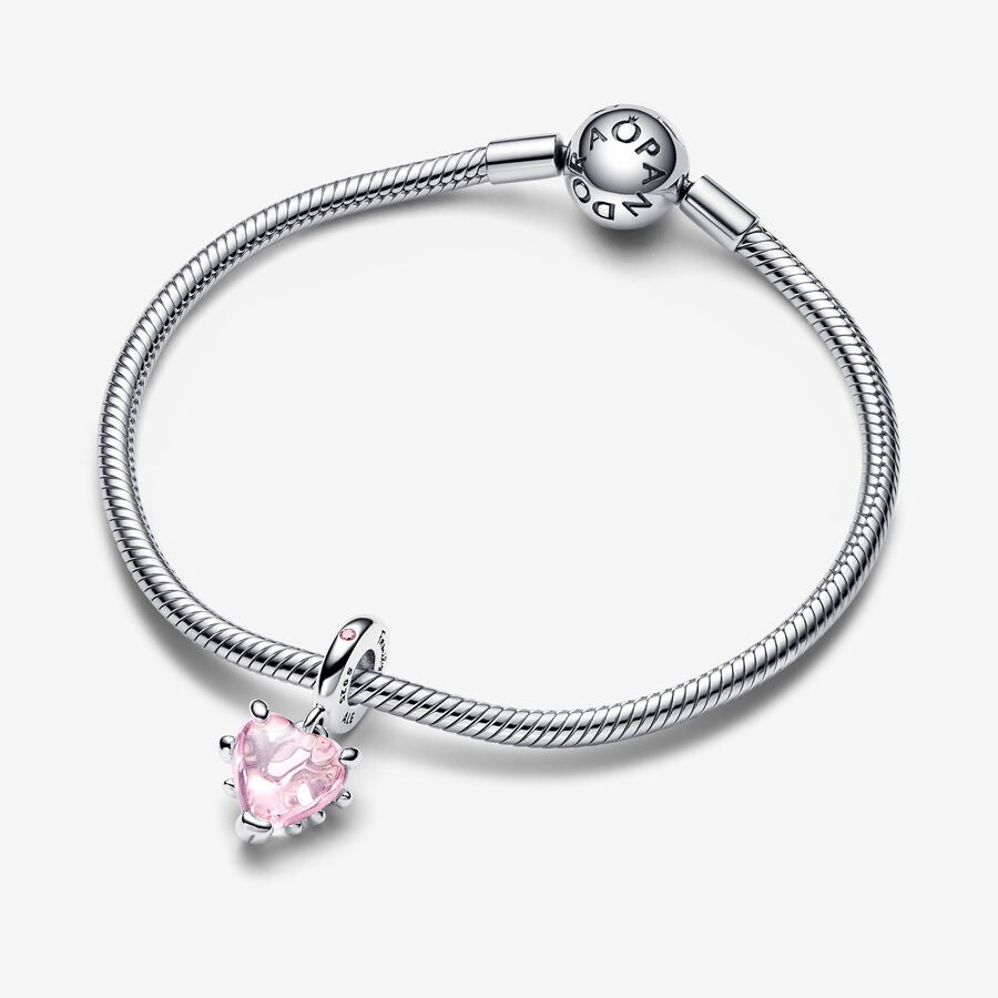 Charm Colgante Árbol de la Familia y Corazón Rosa