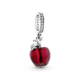 Charm Colgante Manzana Roja De Cristal De Murano