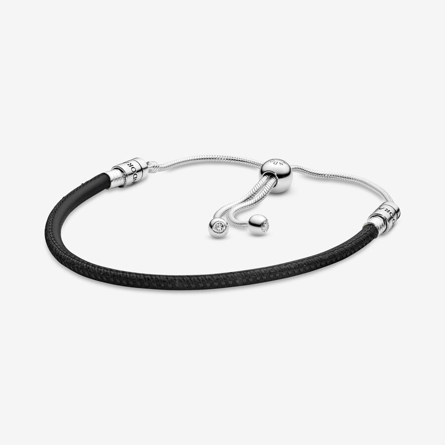 Pulsera Moments Deslizante en leather negro para