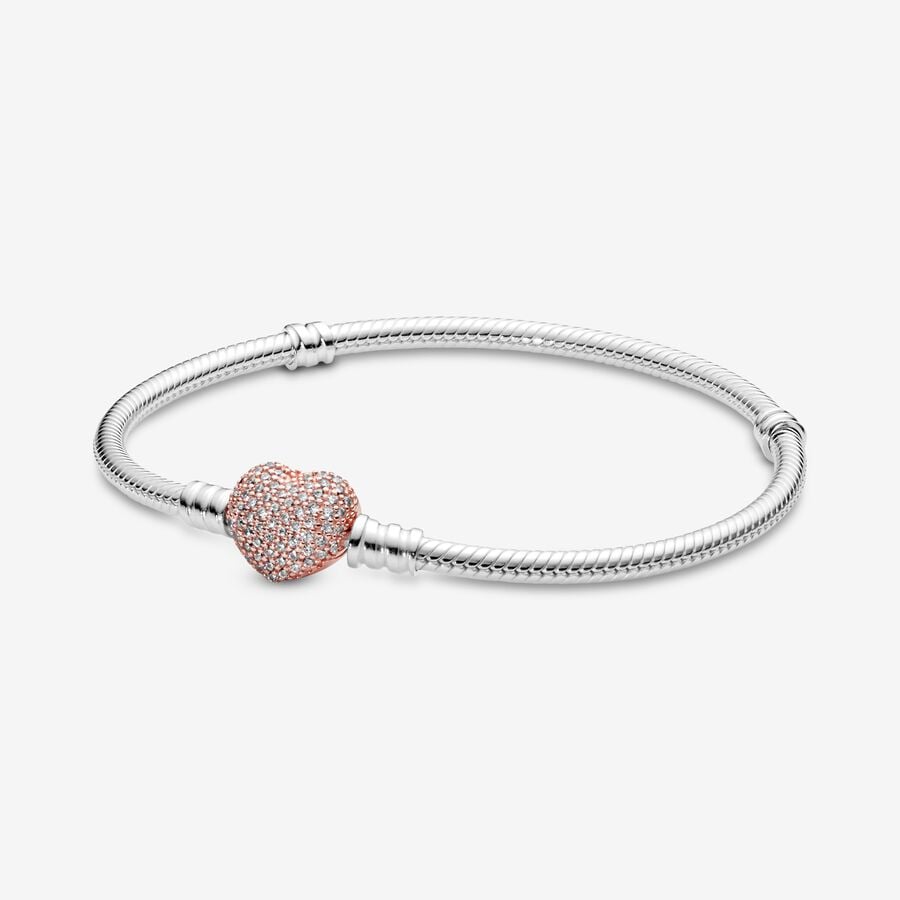 Pulsera Moments con cierre corazón rose gold