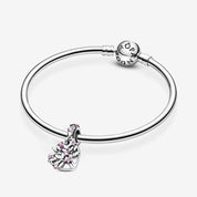 Charm Colgante Árbol Genealógico de Corazón Rosa