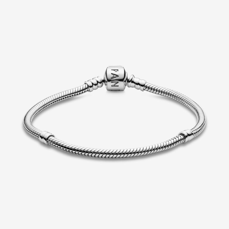 Pulsera de plata de ley y cierre clásica