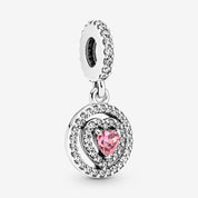 Charm Colgante Corazón Doble Halo Brillante