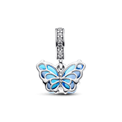 Charm Colgante Mariposa de Cristal Murano azul