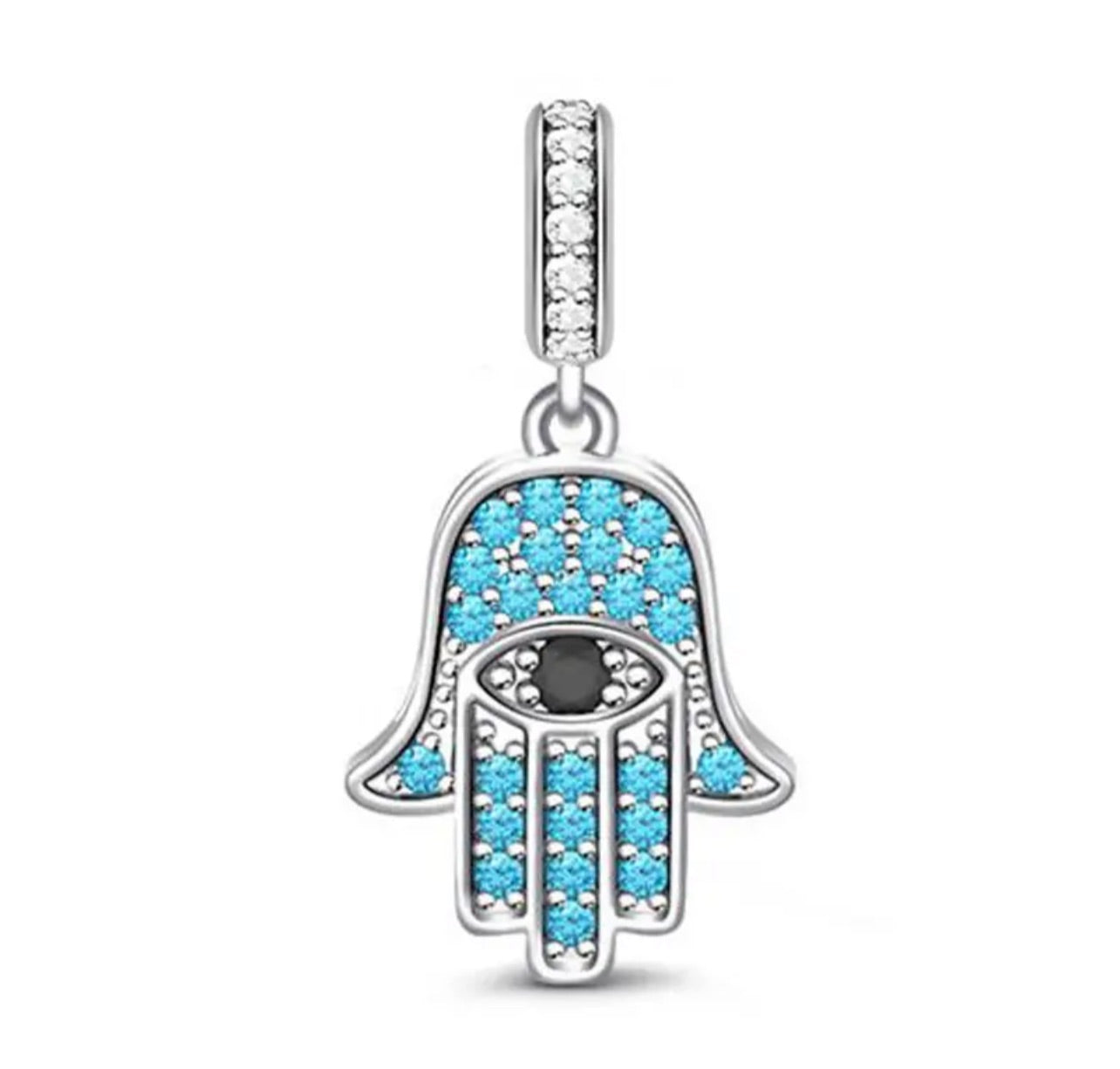 Charm colgante mano Hamsa azul