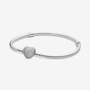 Pulsera con cierre de corazón en pavé