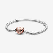 Pulsera Pandora Moments con cierre de Corazón Rose Gold